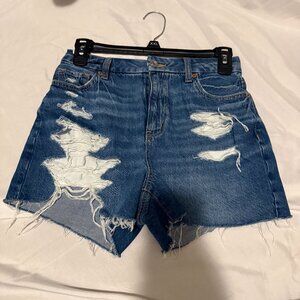 American Eagle High-Rise Distressed Denim Shorts
